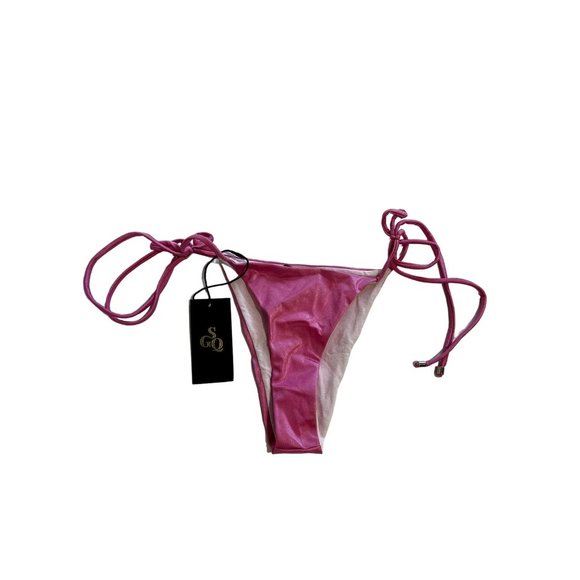 God Save Queens Swim Nwt God Save Queens Tie Bikini Bottoms In Pink